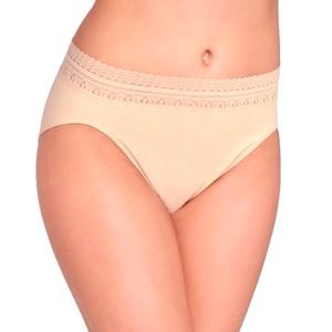 Bali Plus Size 3X (10/11) Comfort Revolution Hi-Cut Lace Brief, Sand - NWT